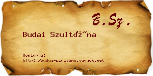 Budai Szultána névjegykártya